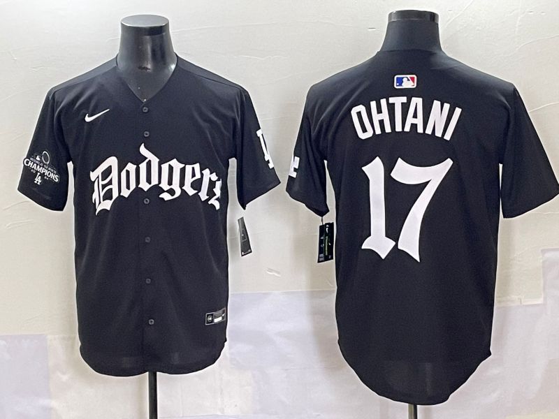 Men 2025 Los Angeles Dodgers #17 Ohtani Black Seventh generation Joint Name Nike MLB Jersey style 15->los angeles dodgers->MLB Jersey